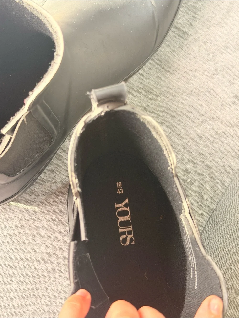 Yours Women Short Rain Boots Size 10 Black Waterproof Ankle Boots